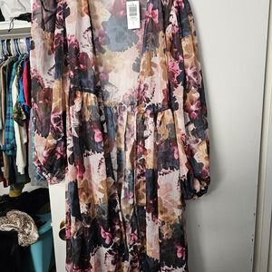 Torrid Multicolor Floral Cape Jacket